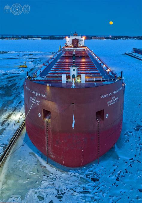 M/V Paul R. Tregurtha wintering at the Duluth port terminal under the ...