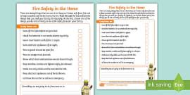 Home Fire Safety Checklist for 2nd Grade | Twinkl USA