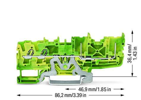 2-conductor/2-pin ground carrier terminal block (2022-1407) | WAGO India