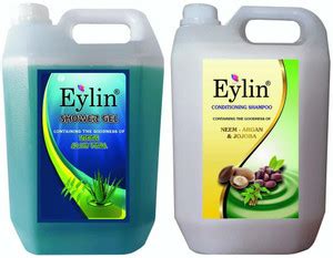 EYLIN Soft Care BodyWash+Shampoo Combo-Neem/Aloe Vera Shower Gel &Argan ...