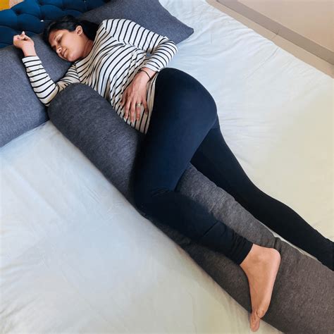 Sophia - Memory Foam & Micro Fiber J-Shaped Pregnancy Pillow for Full ...