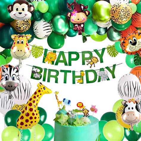 Buy Golray Jungle Safari Birthday Party Decorations Supplies with 82 ...