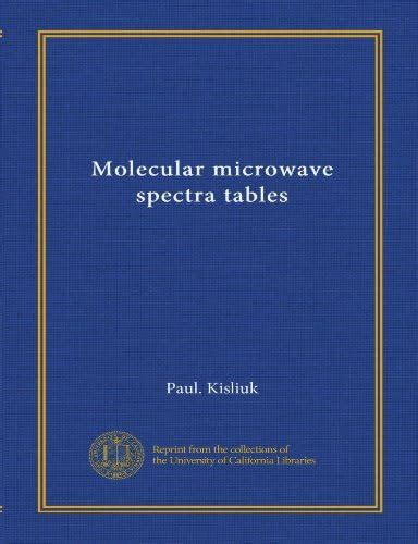 Molecular microwave spectra tables (Vol-1) : Amazon.in: Books