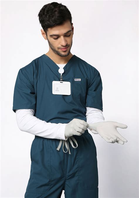 Buy Classic Men's 5-Pocket Active Forest Green Scrub Online – Knya
