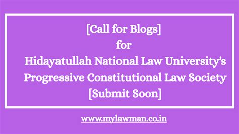[Call for Blogs] for Hidayatullah National Law University's Progressive ...