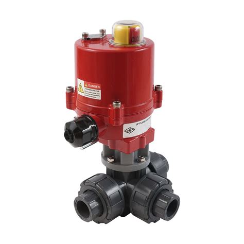Buy G 1 1/4 inch T-port 3-Way PVC Electric Ball Valve 100-240 V AC PTFE ...