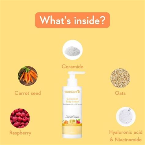 WishCare SPF50 Sunscreen Body Lotion - Broad Spectrum UVA & UVB ...