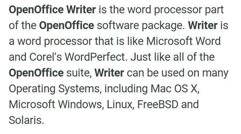 what is OpenOffice writer - Brainly.in