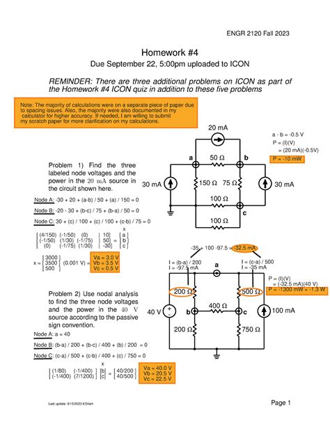 Hw04 (1) - Homework - ENGR 2120 Fall 2023 Homework Due September 22, 5 ...