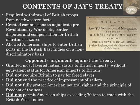 Aftermath of the jay treaty: responses, ratification, and impl, jay ...