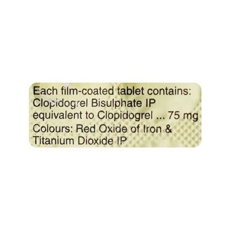 Clopidogrel 75 MG Tablet (15): Uses, Side Effects, Price & Dosage ...