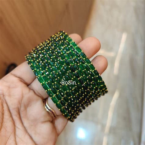 2.10 size OG raindrop glass bangles – Rosin