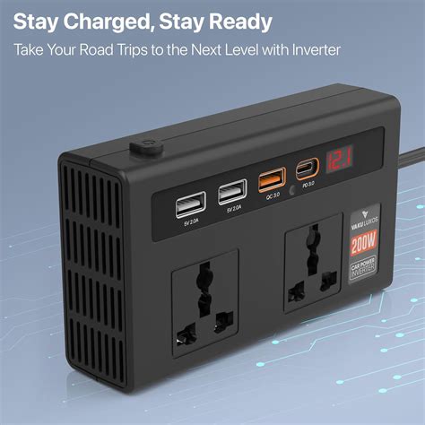 DR VAKU® VoltDrive Pro 7in1 200 Watt Car Laptop Charger Fast Charging ...