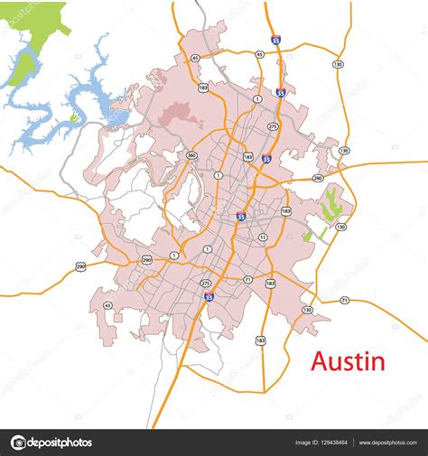 Vector Map Of Texas Austin