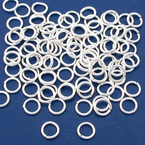 100 Silver Plated Open Jump Rings Charm Connectors 20 Gauge 5mm ...