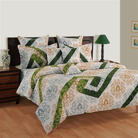 Buy SWAYAM Verde Vortex Motif Play 160TC Cotton Queen Bedsheet Set from ...