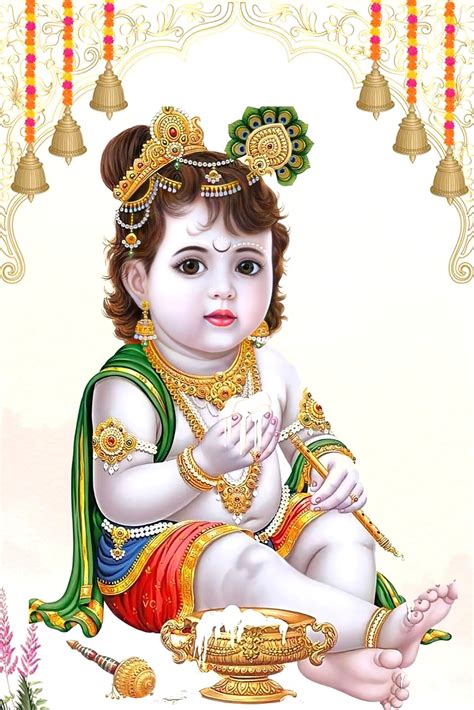 COSMOS Religious Baby Krishna bal gopal Paper Poster for Pregnant Women ...