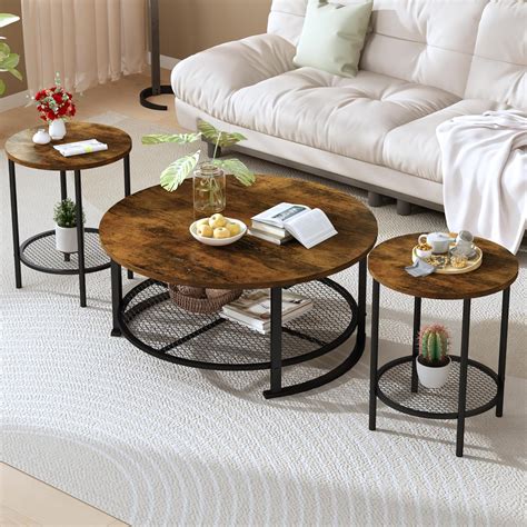 Amazon.com: DKLGG 3-Piece Coffee Table and End Table Sets for Living ...