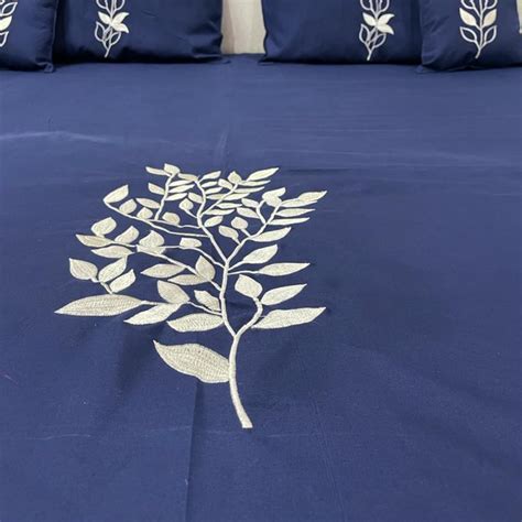 Embroidered Glace Cotton Bedsheet Set of 5 | Loomsmith