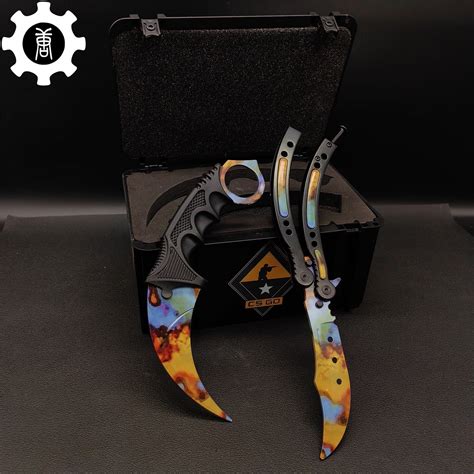 Case Hardened Blunt Blade Karambit & Butterfly Knife Weapon Case ...