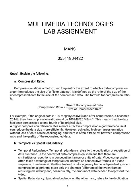 MT4 - Multimedia technology - MULTIMEDIA TECHNOLOGIES LAB ASSIGNMENT ...