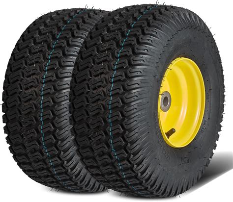 VEVOR Lawn Mower Tires with Rim, 15x6-6" Tubeless Tractor Tires, 2-Pack ...
