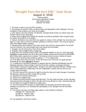 "Straight from the Hart EMC" Goat Show Doc Template | pdfFiller