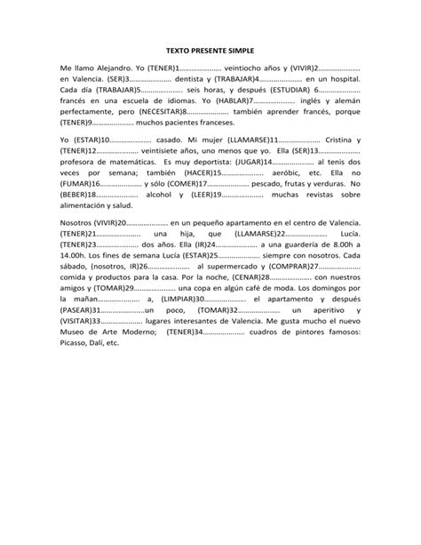 Image result for Texto Simple Present