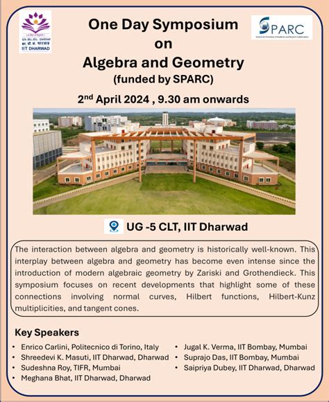 One Day Symposium on Algebra and Geometry (funded by SPARC) | IIT Dharwad