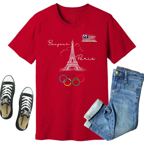 Handmade 2024 Olympics Shirt, USA Eiffel Tower T-Shirt, India | Ubuy