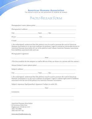 photographer release form Templates - Fillable & Printable Samples for ...