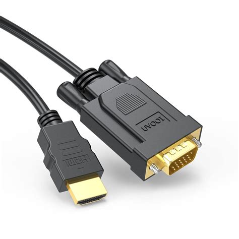 UOOI HDMI to VGA Cable 6FT, Unidirectional Video Adapter (Male to Male ...