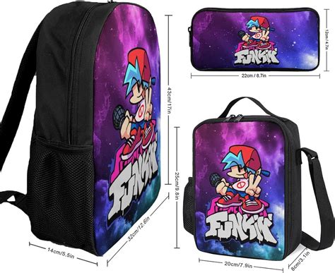 Buy Zqiyhre Friday Game Night_funkin Backpack 3 PCS Set, Travel Laptop ...