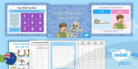 Year 3 Spelling: Vowel Digraphs 'aw' and 'au'