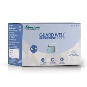 Romsons Unisex Non-Woven Fabric Guard Well 3 Ply Surgical Face Mask Tie ...