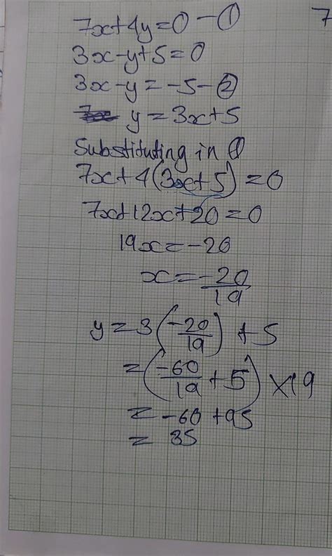 the acute angle between the line 7x+4y=0 and 3x-y+5=0 - Brainly.in