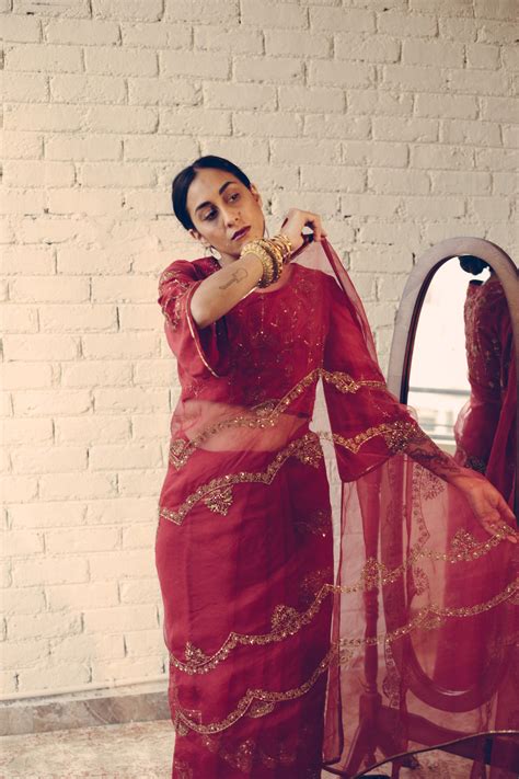 Red Karuna Saree – Sarang Kaur