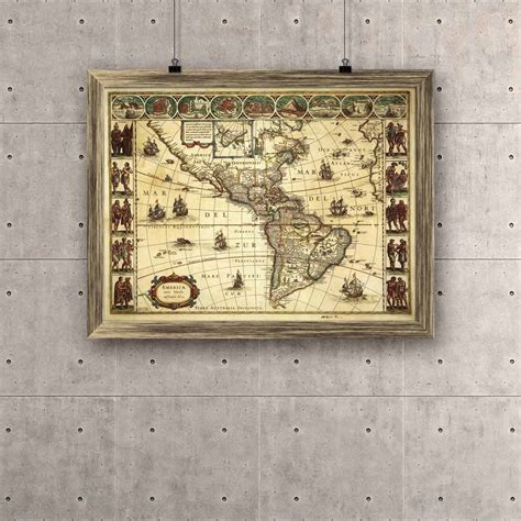 ArtzFolio Photo of an Old Map D5 Canvas Painting Synthetic Frame ...