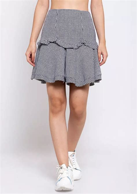 Check Print Flaired Mini Skirt - IKI CHIC