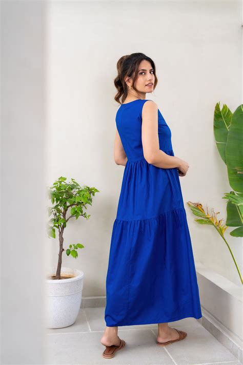 Maxi Dress Long for Women - Royal Blue Summer Maxi – LabelbyAnuja