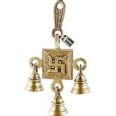 Two Moustaches Brass Shubh Labh Door Hanging Bells Set, Hanging Bells ...