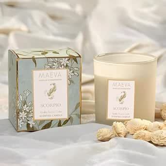 Maeva Zodiac Frosted Glass Scented Candle, Sweet Vanilla Almond ...