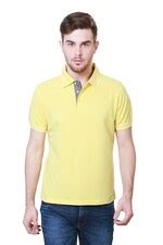 Buy Men Yellow Solid Polo Neck Collar T-shirt Online - 164730 | Peter ...