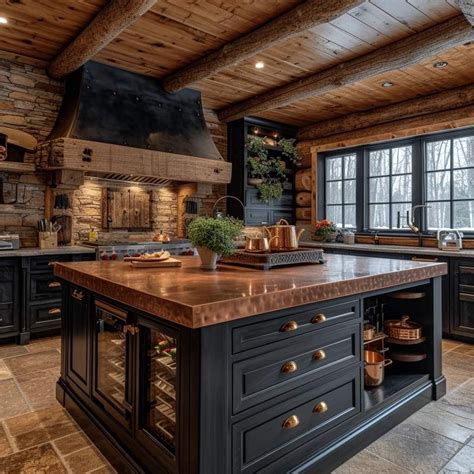 Rustic Cabin Kitchen 的图像结果