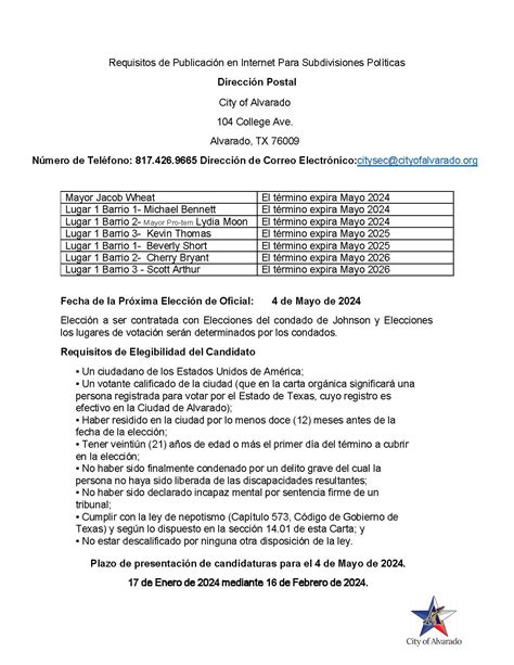 City of Alvarado Elections | Alvarado, TX