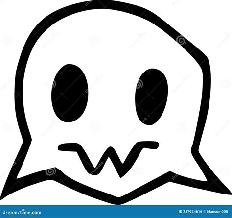 Cute Ghost Face Cartoon Icon Design, Illustration Stock Illustration ...