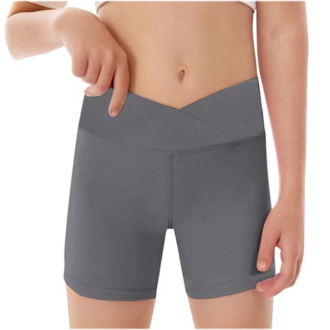 breaise Girls Athletic Shorts Slim Tummy Control V Cross Waist Short ...