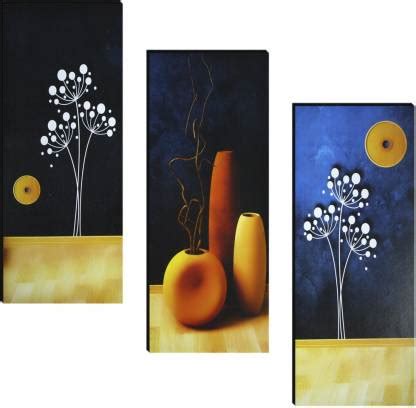 Indianara SET OF 3 WHITE FLORAL MDF ART PAINTING Digital Reprint 15 ...