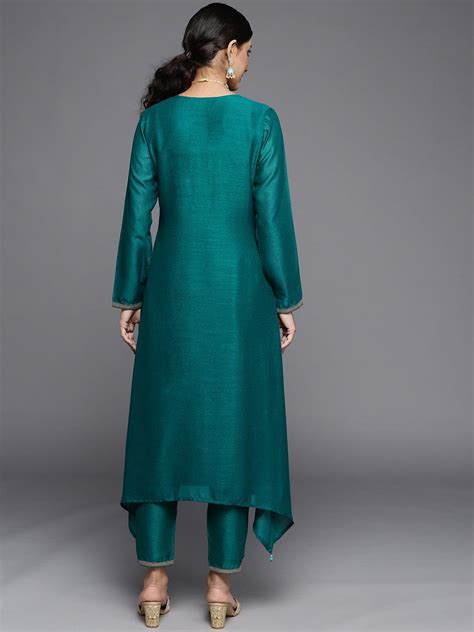 Buy Teal Yoke Design Silk Kurta Online at Rs.799 | Libas