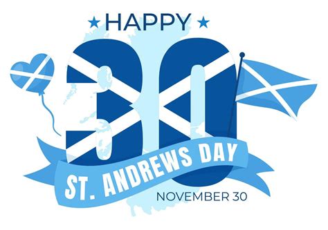 Happy St Andrew Day Vector Illustration on 30 November with Scotland ...